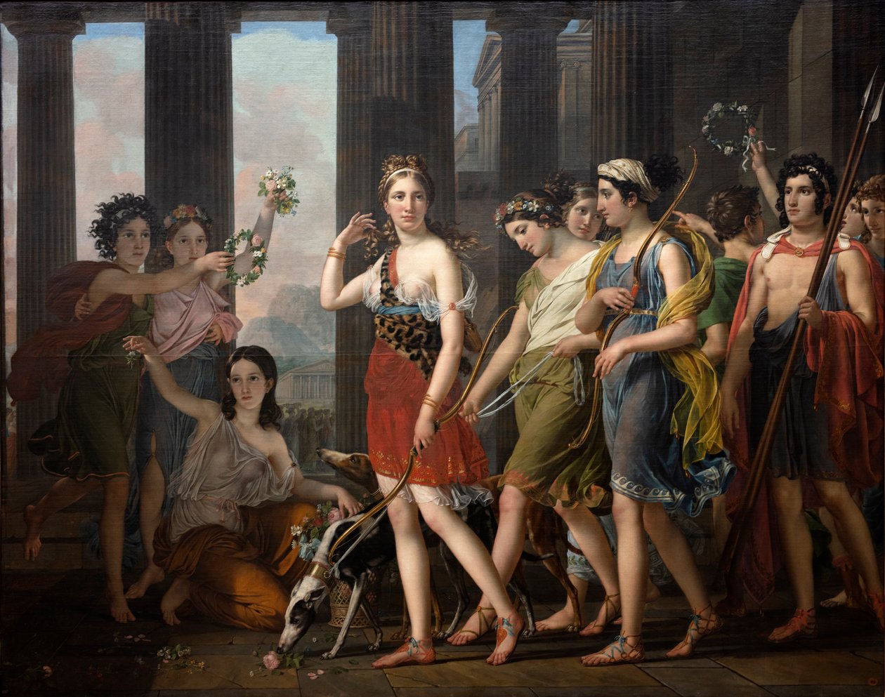 A gyönyörű Anthia az efezusi Diana templomba vezeti Társait, 1820 körül (olaj, vászon) alkotó: Joseph Paelinck