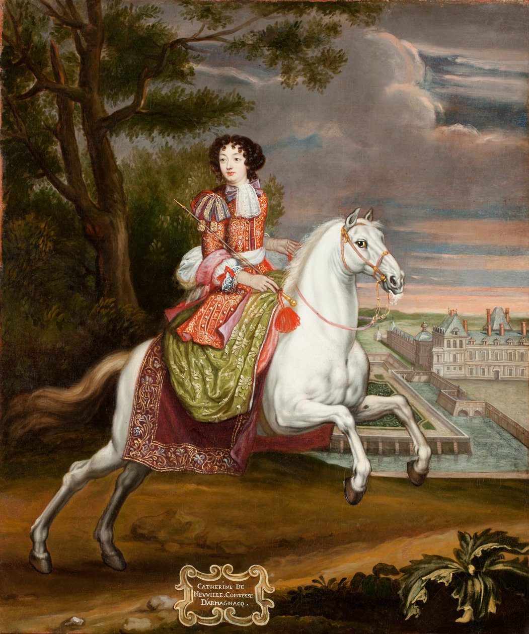Catherine de Neufville de Villeroy, Armagnac grófnőjének lovas portréja 1639-1707, 1670-es évek. alkotó: Joseph Parrocel