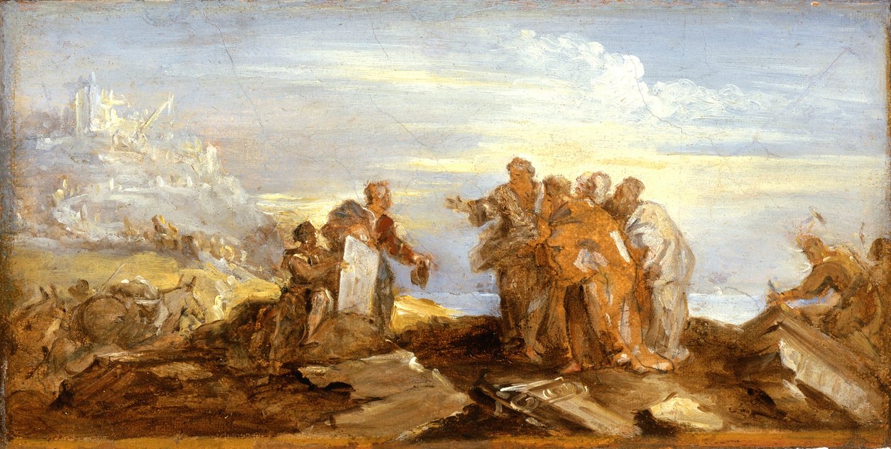 Jelenet az ókori történelemből, 1680-90 körül (olaj, papír, vászon) alkotó: Joseph Parrocel