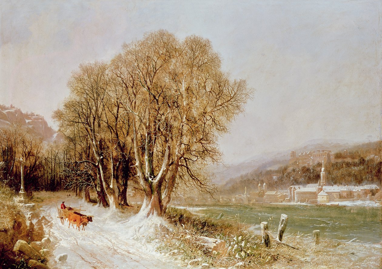 A Neckar folyón, Heidelbergben alkotó: Joseph Paul Pettit