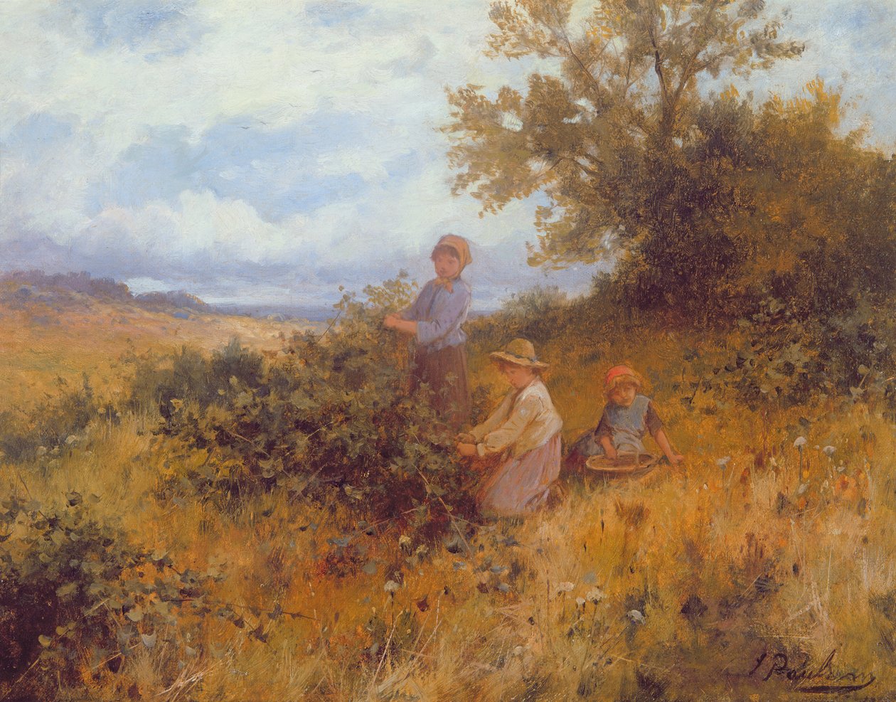 Blackberry Picking, 1870 körül (olaj, vászon) alkotó: Joseph Paulman