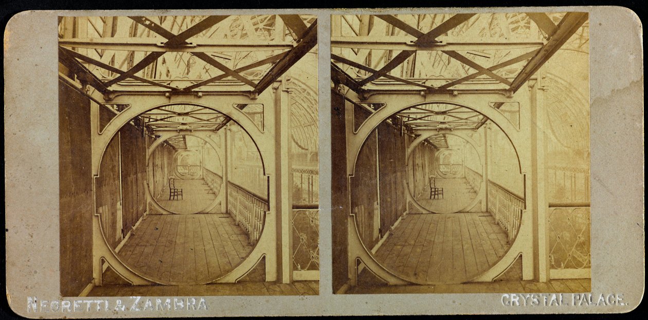 Teleszkópos galéria, Crystal Palace; Sztereoszkópos fénykép alkotó: Joseph Paxton