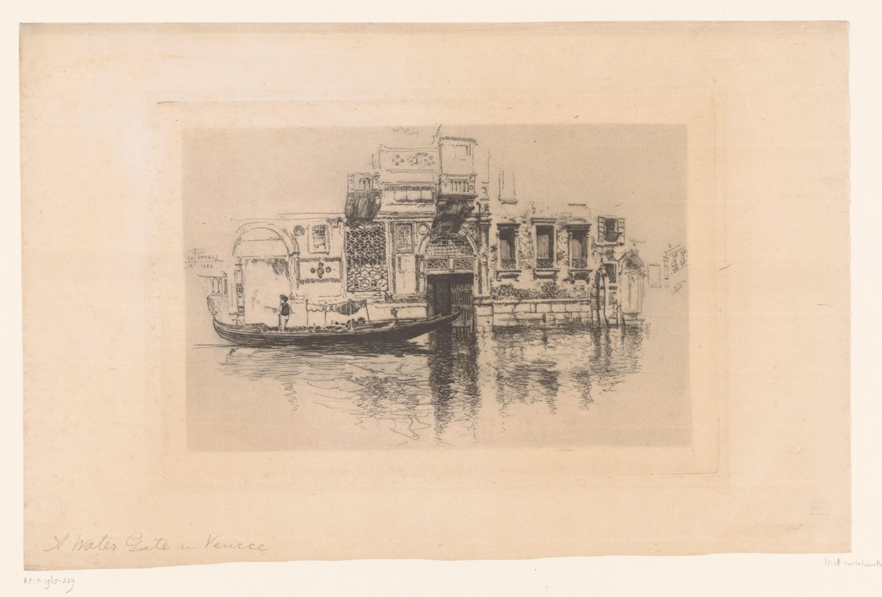 Libegő a csatornán Watergate Velencében (cím a tárgyon) alkotó: Joseph Pennell (signed by artist)