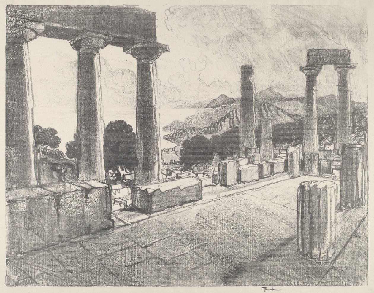 Aegina, A Fekete-erdő, 1913. alkotó: Joseph Pennell