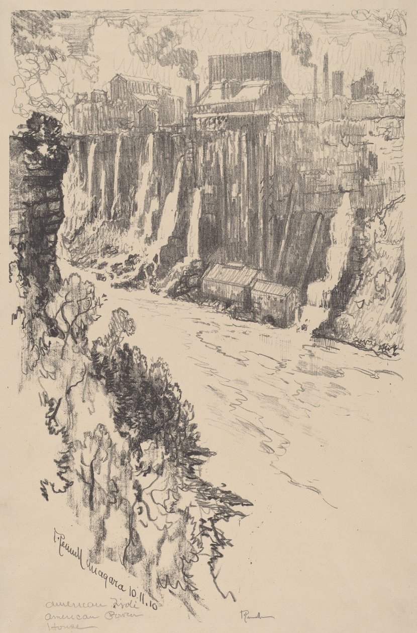 Amerikai Tivoli, 1910. alkotó: Joseph Pennell