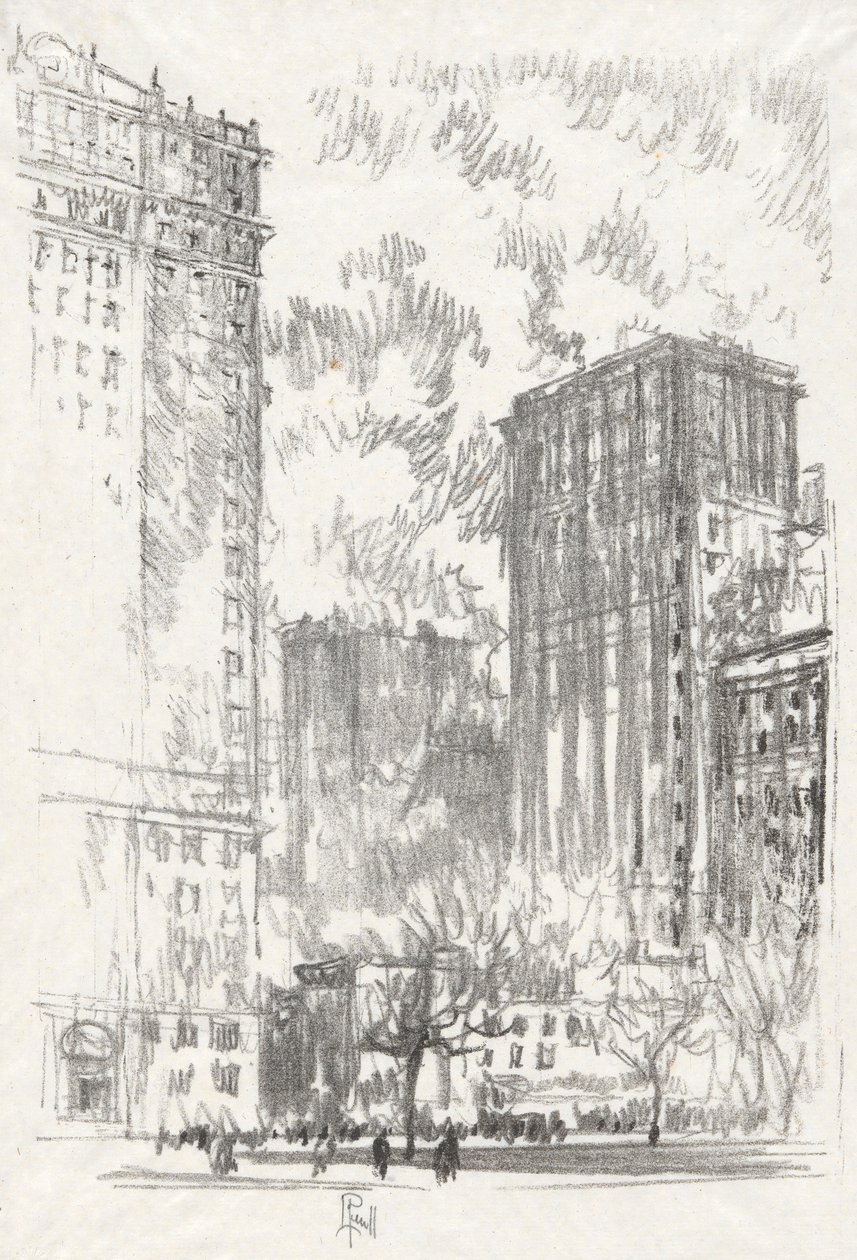 Battery Park, sz. 1 az Iconophile Club gyűjteményében alkotó: Joseph Pennell