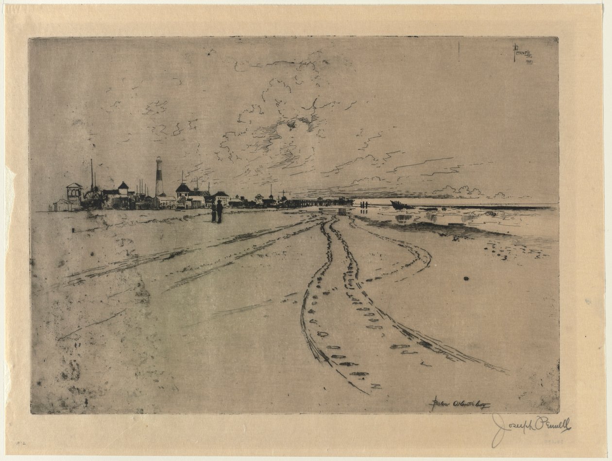 Atlantic City alatt, 1881. alkotó: Joseph Pennell