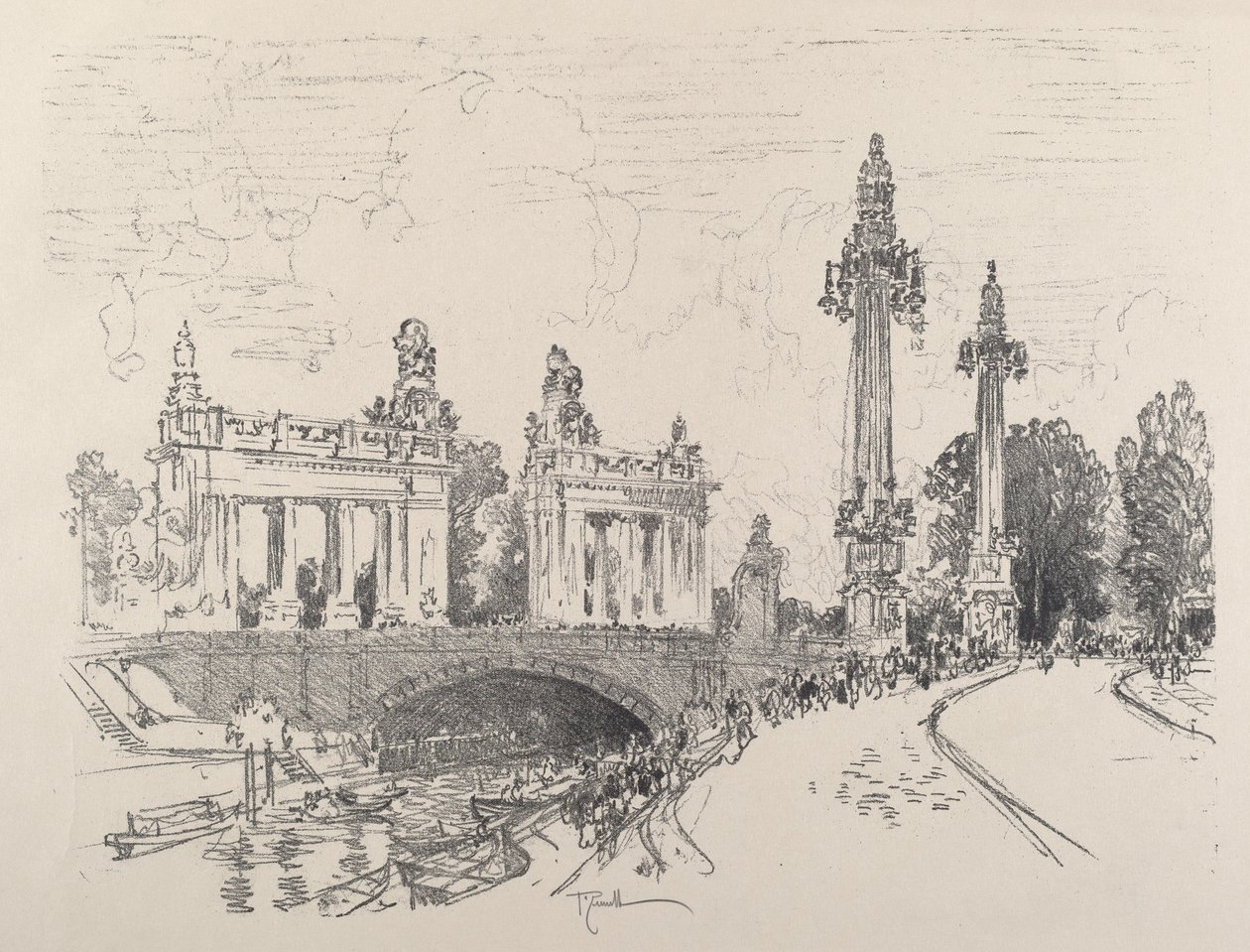 A charlottenburgi híd, 1921. alkotó: Joseph Pennell