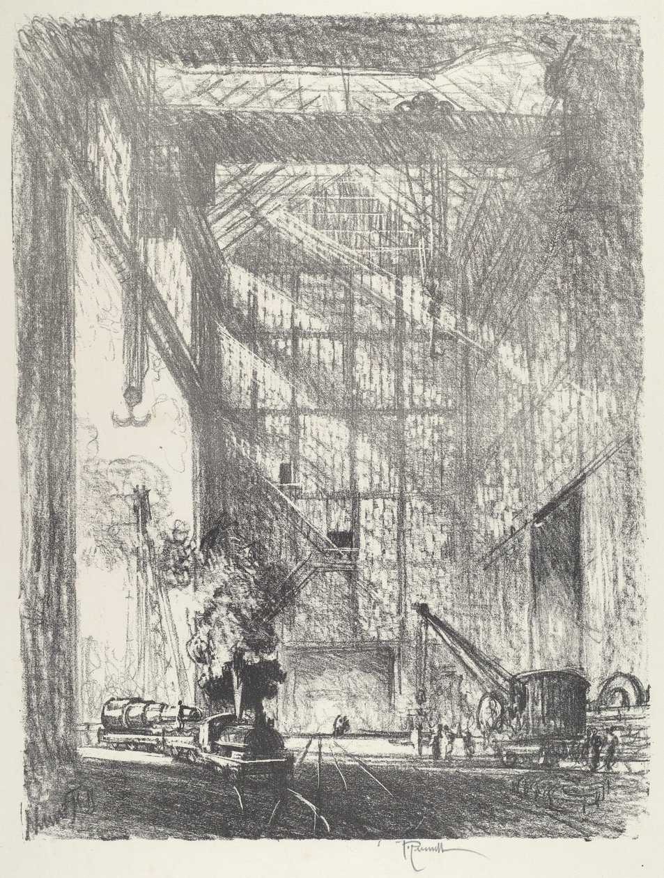 Bringing in the Gun, 1916. alkotó: Joseph Pennell