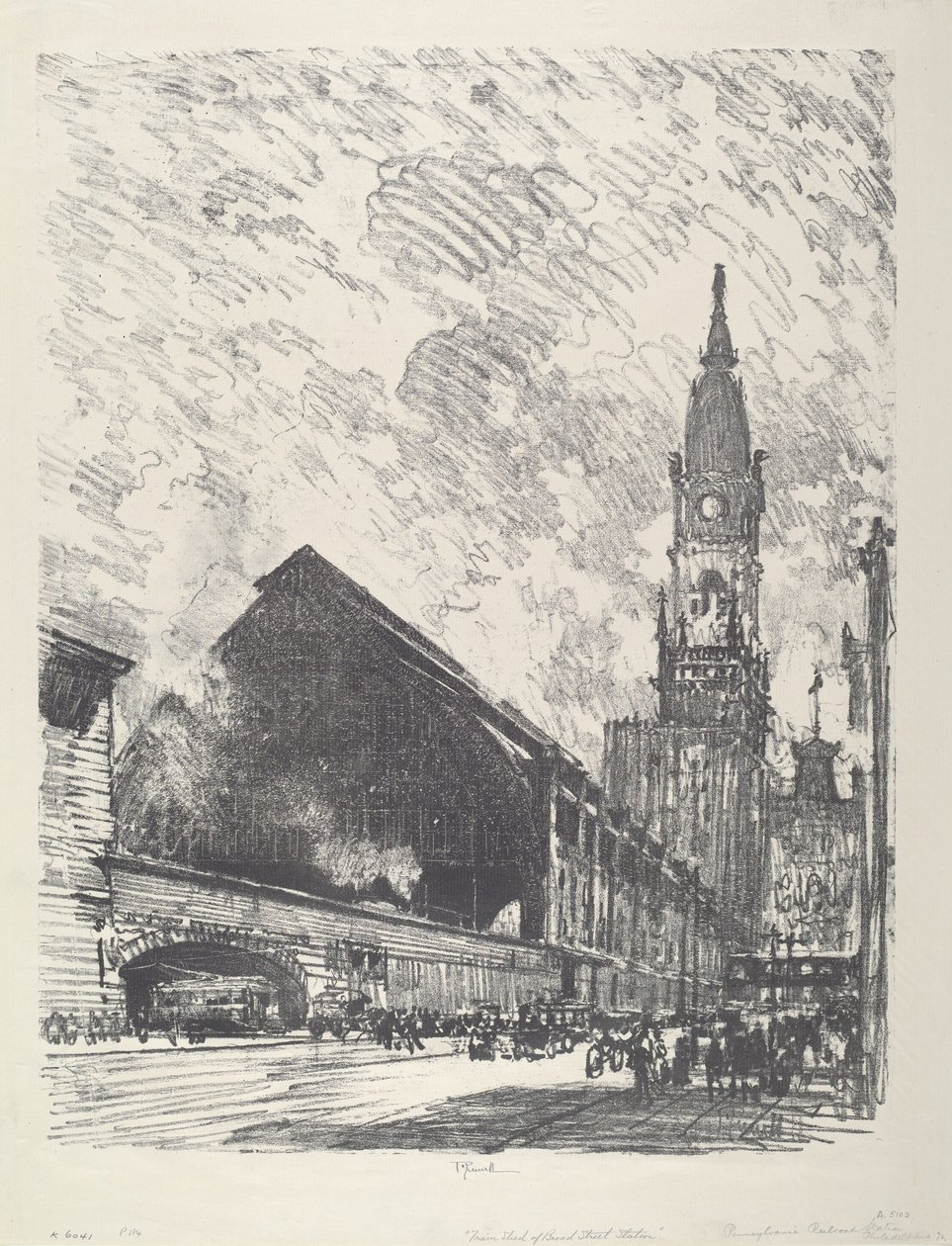 Broad St. Station, 1912. alkotó: Joseph Pennell