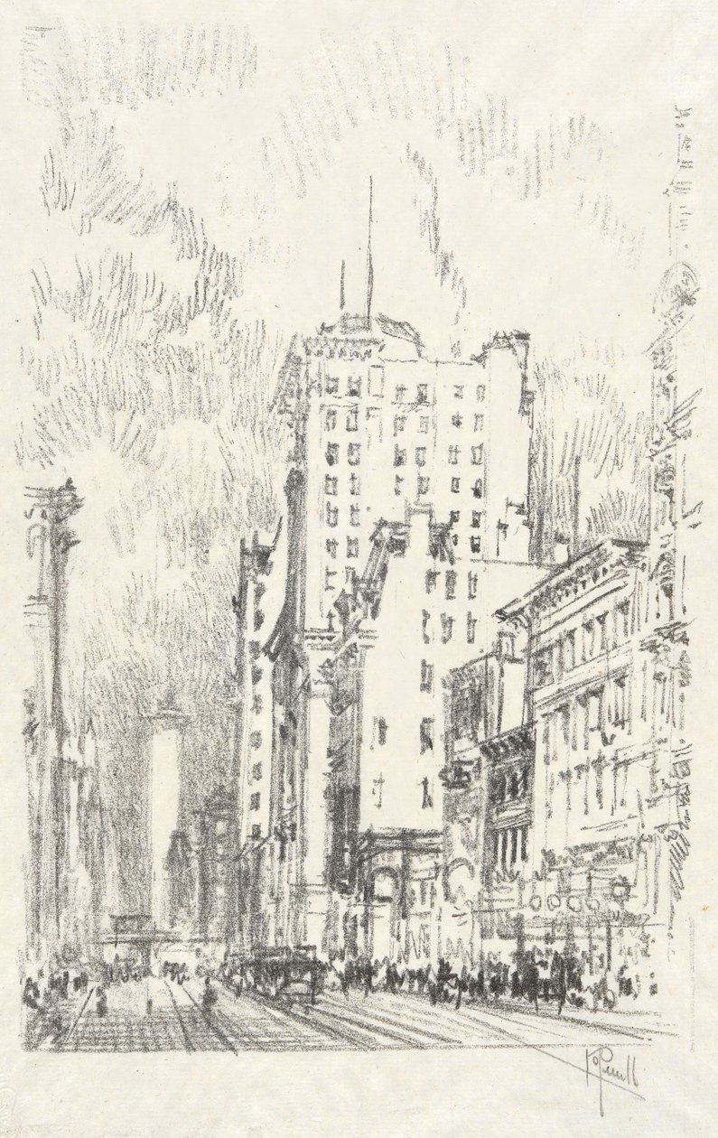 Broadway Above 23rd Street, 11. az Iconophile Club kollekcióban alkotó: Joseph Pennell