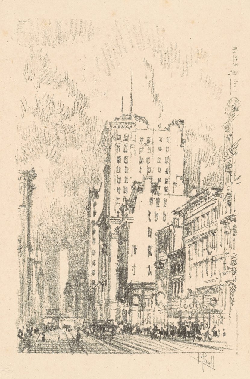 Broadway, a Twenty Third Street felett alkotó: Joseph Pennell
