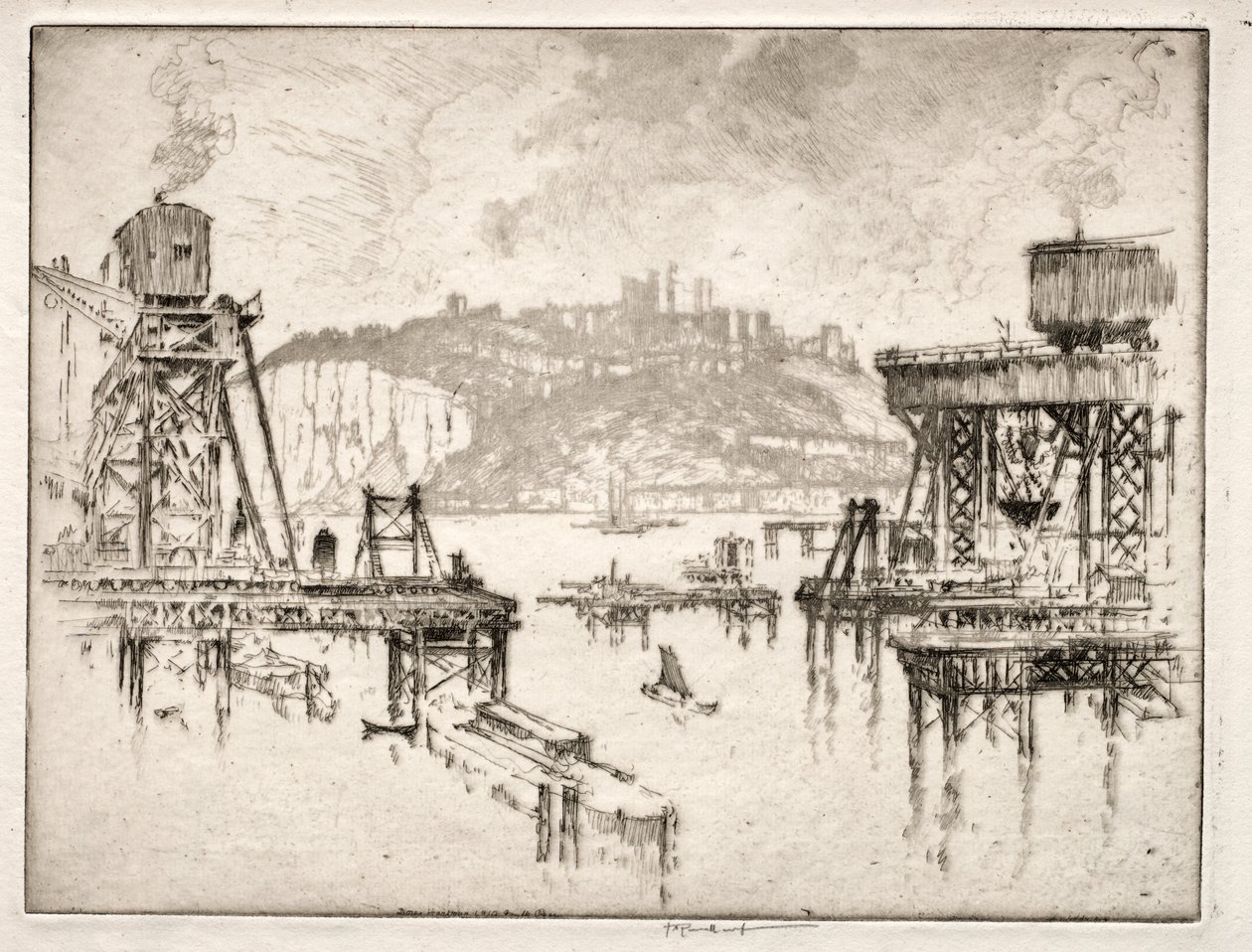 Doveri móló építése alkotó: Joseph Pennell