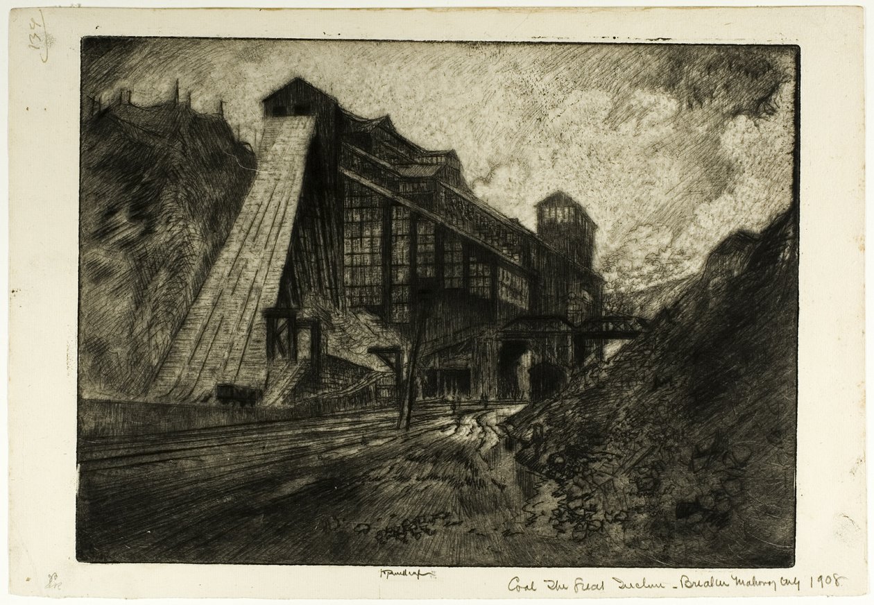 Szén – The Great Incline, Breaker, Mahanoy City alkotó: Joseph Pennell
