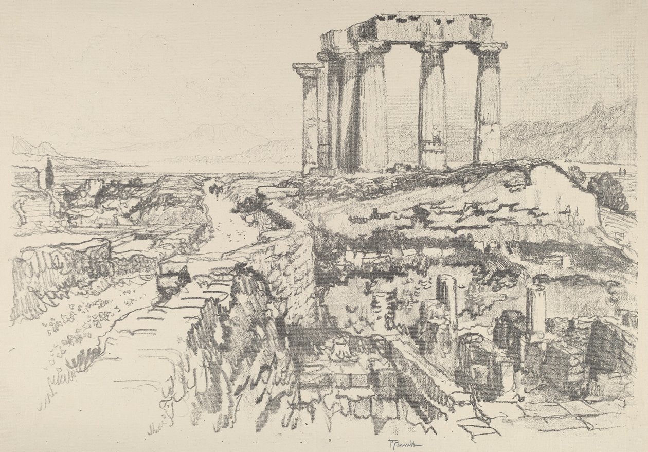 Korinthosz, az öböl felé alkotó: Joseph Pennell