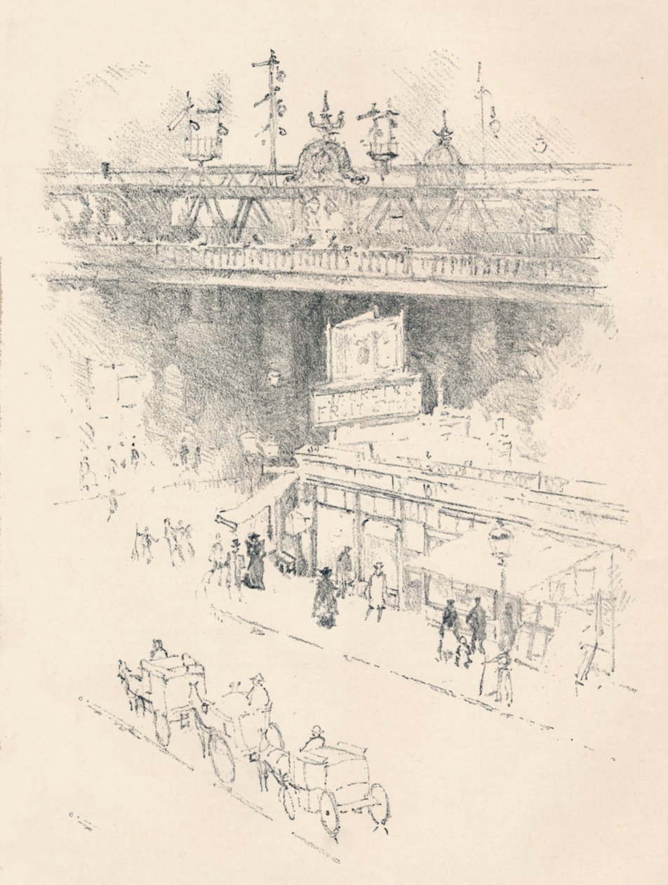 A Villiers Street sarka, Charing Cross, 1896 alkotó: Joseph Pennell