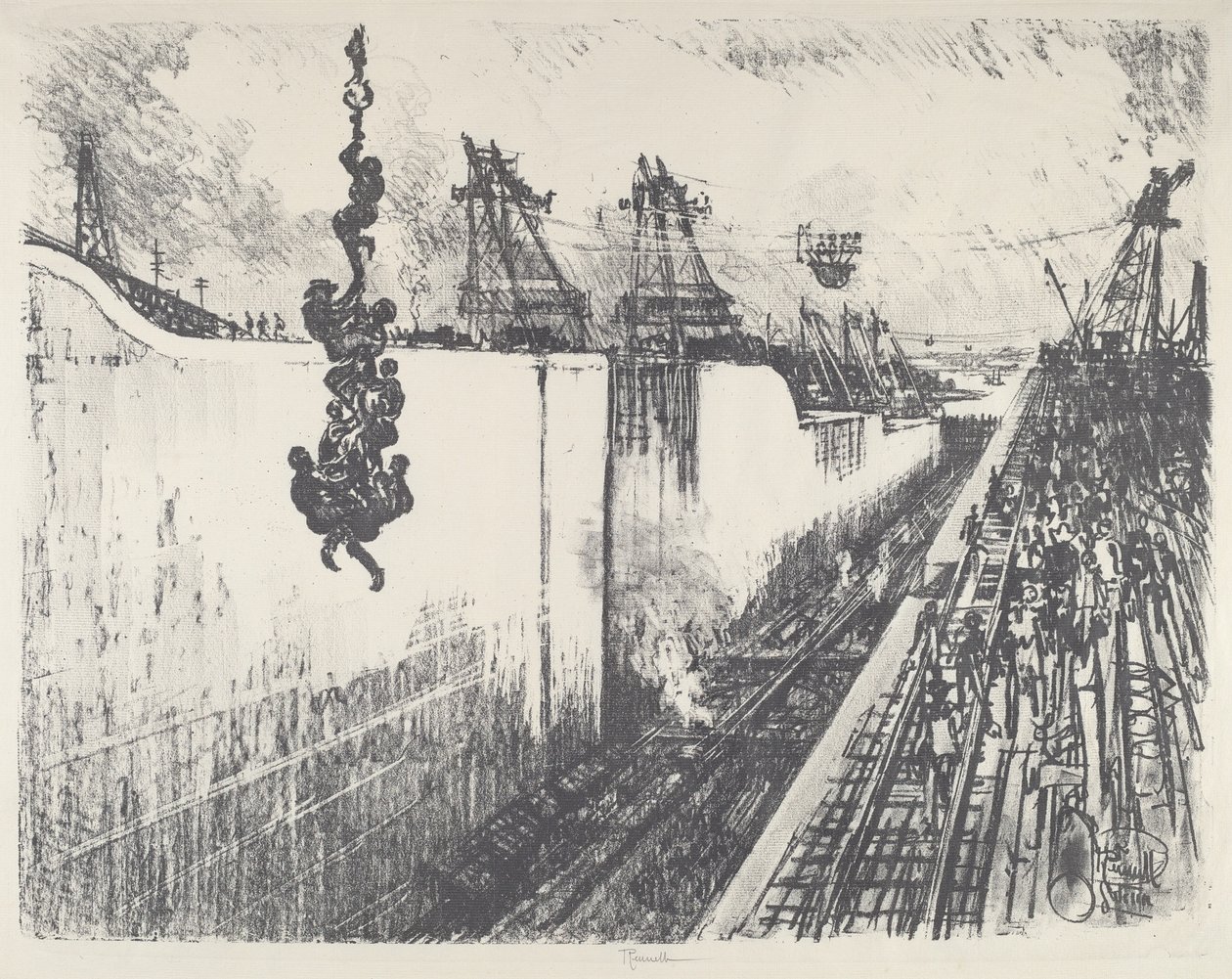 Vacsoraidő, Gatun Lock alkotó: Joseph Pennell