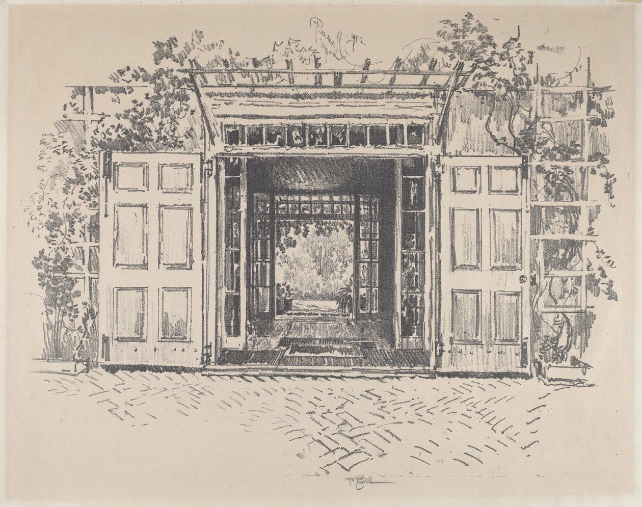 Doorway, Wyck, 1912. alkotó: Joseph Pennell