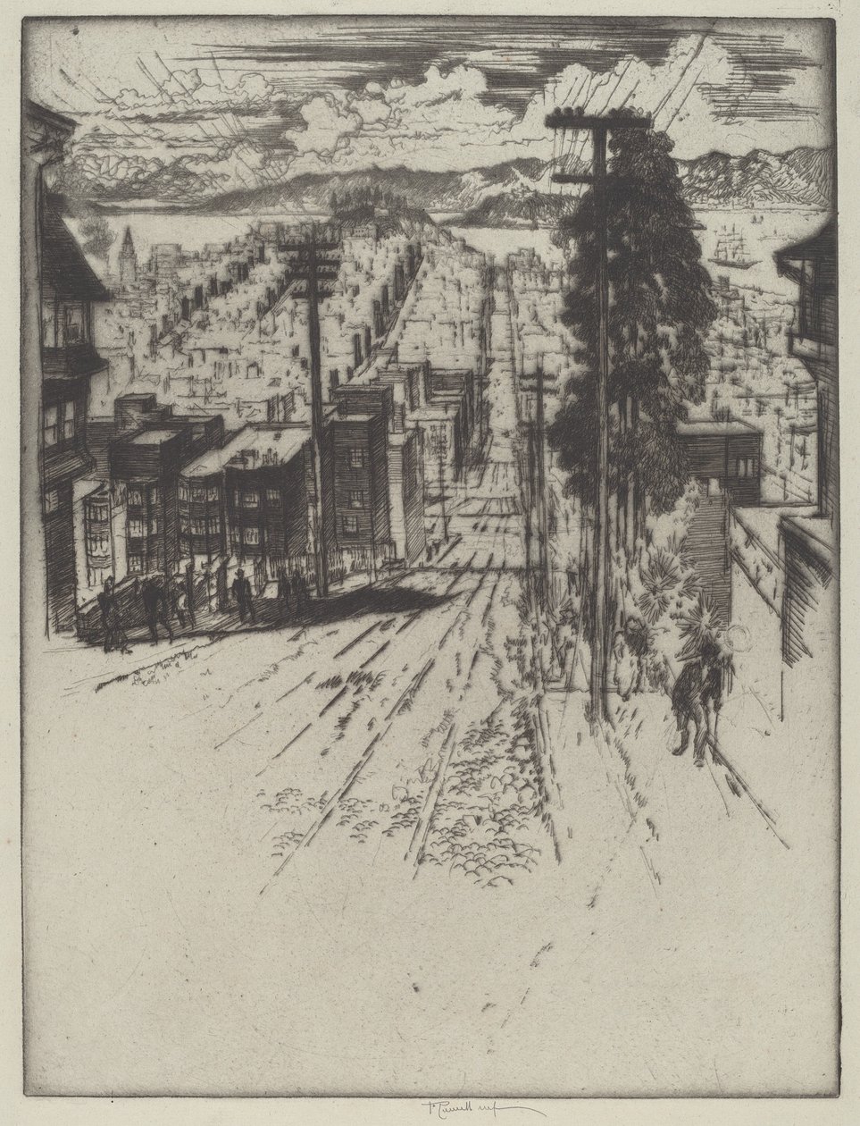 Le és fel a hegyeken az öbölbe, San Francisco alkotó: Joseph Pennell