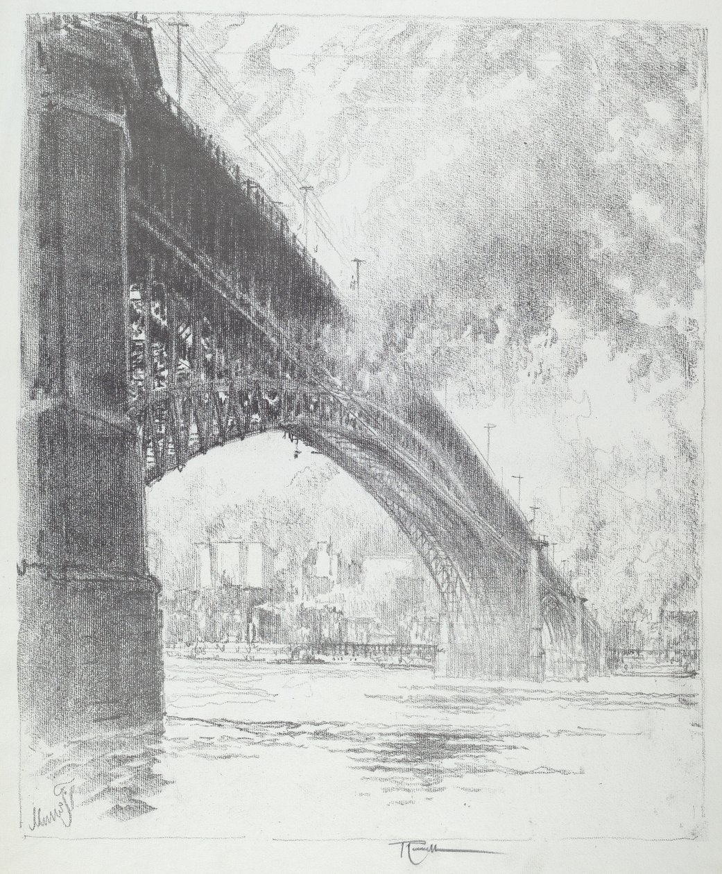 Eads Bridge, St. Louis, 1919. alkotó: Joseph Pennell