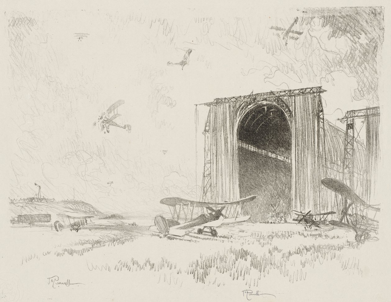 Angol háborús munka: The Balloon-Shed alkotó: Joseph Pennell