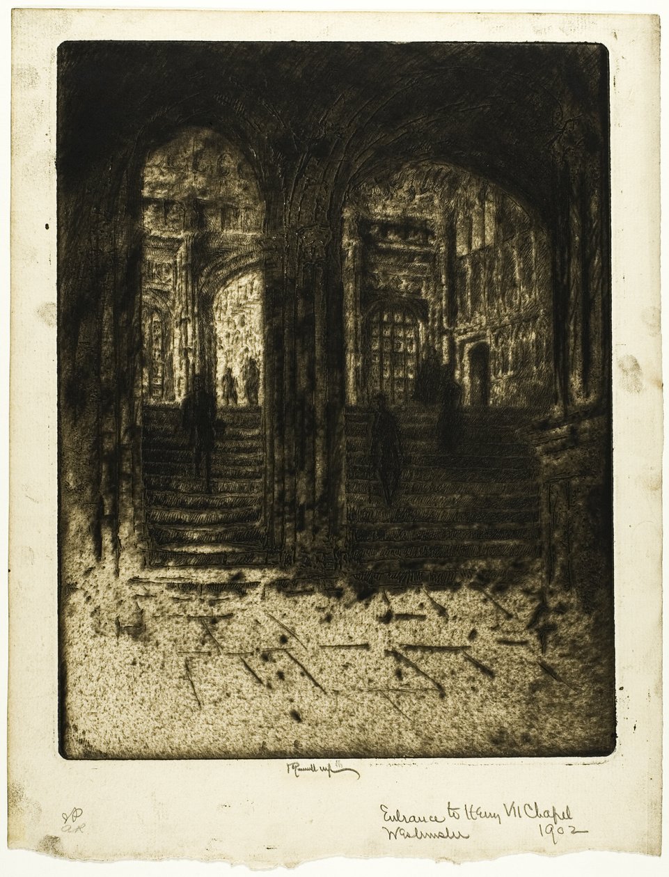 A VII. Henrik-kápolna bejárata, Westminster alkotó: Joseph Pennell
