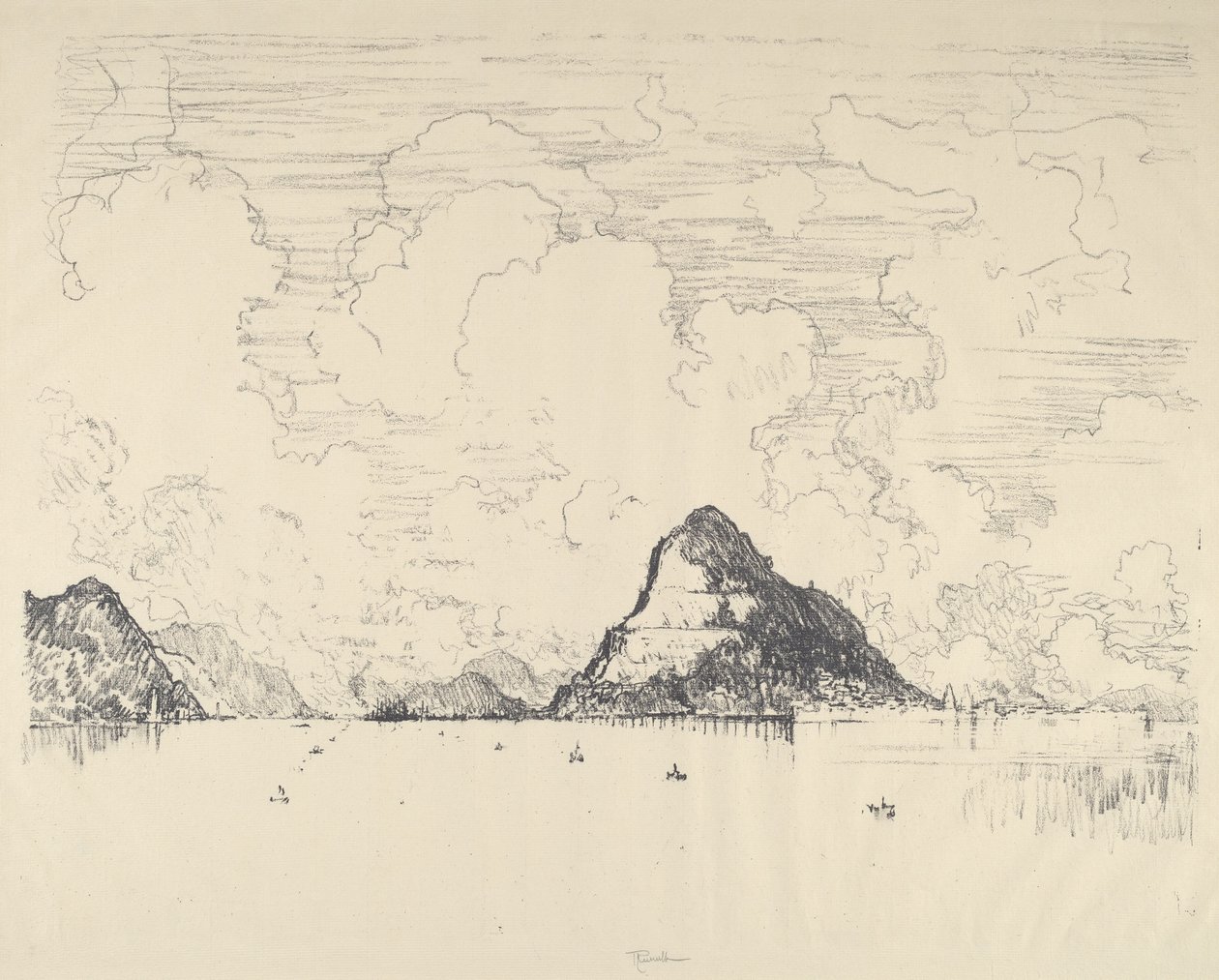A csatorna bejárata a Csendes-óceán felől, 1912. alkotó: Joseph Pennell