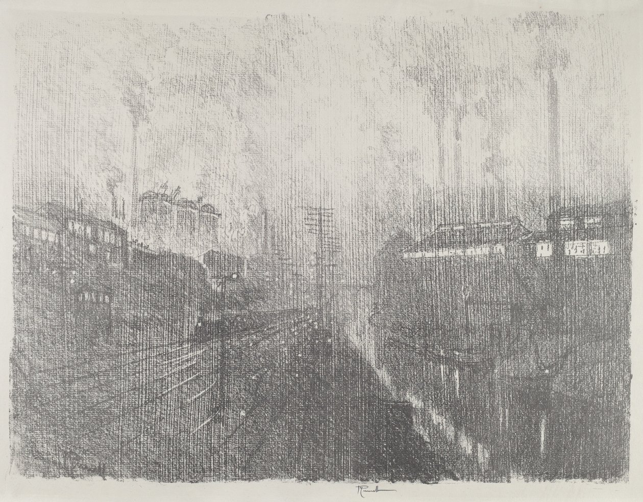 Este a hadianyag országban, 1916. alkotó: Joseph Pennell