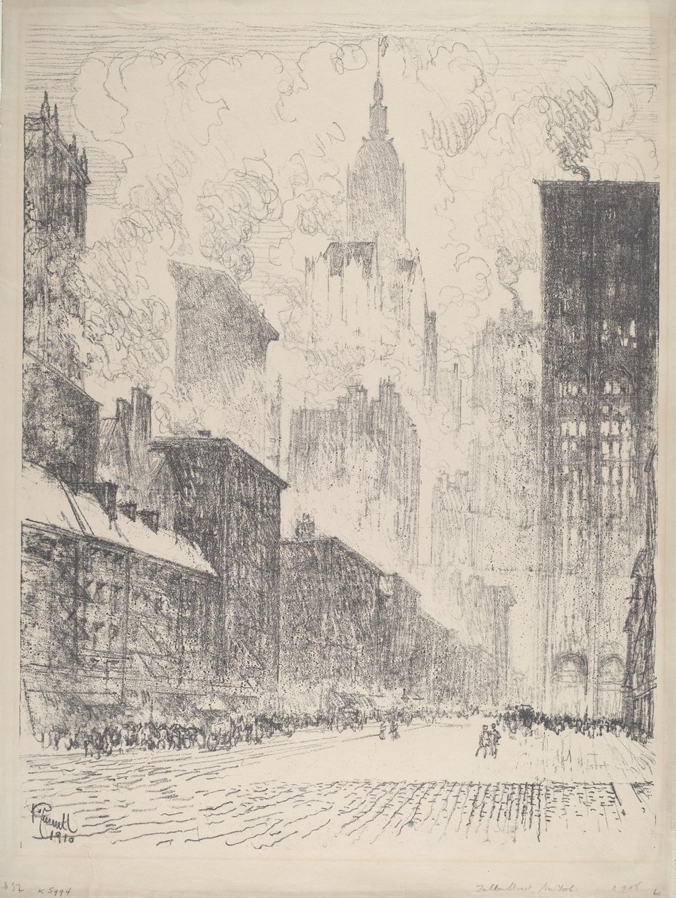 A Fulton Streetről, 1910. alkotó: Joseph Pennell