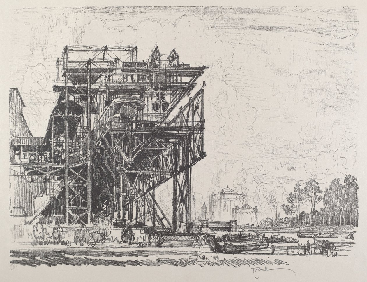 Gázművek a csatornából, Berlin alkotó: Joseph Pennell