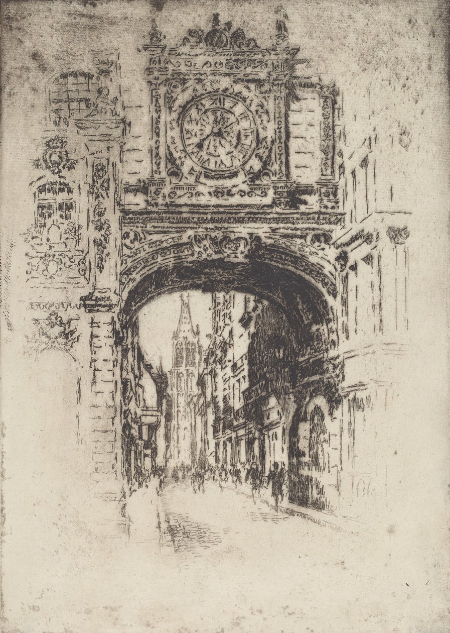 Nagy óra, Rouen, 1907. alkotó: Joseph Pennell