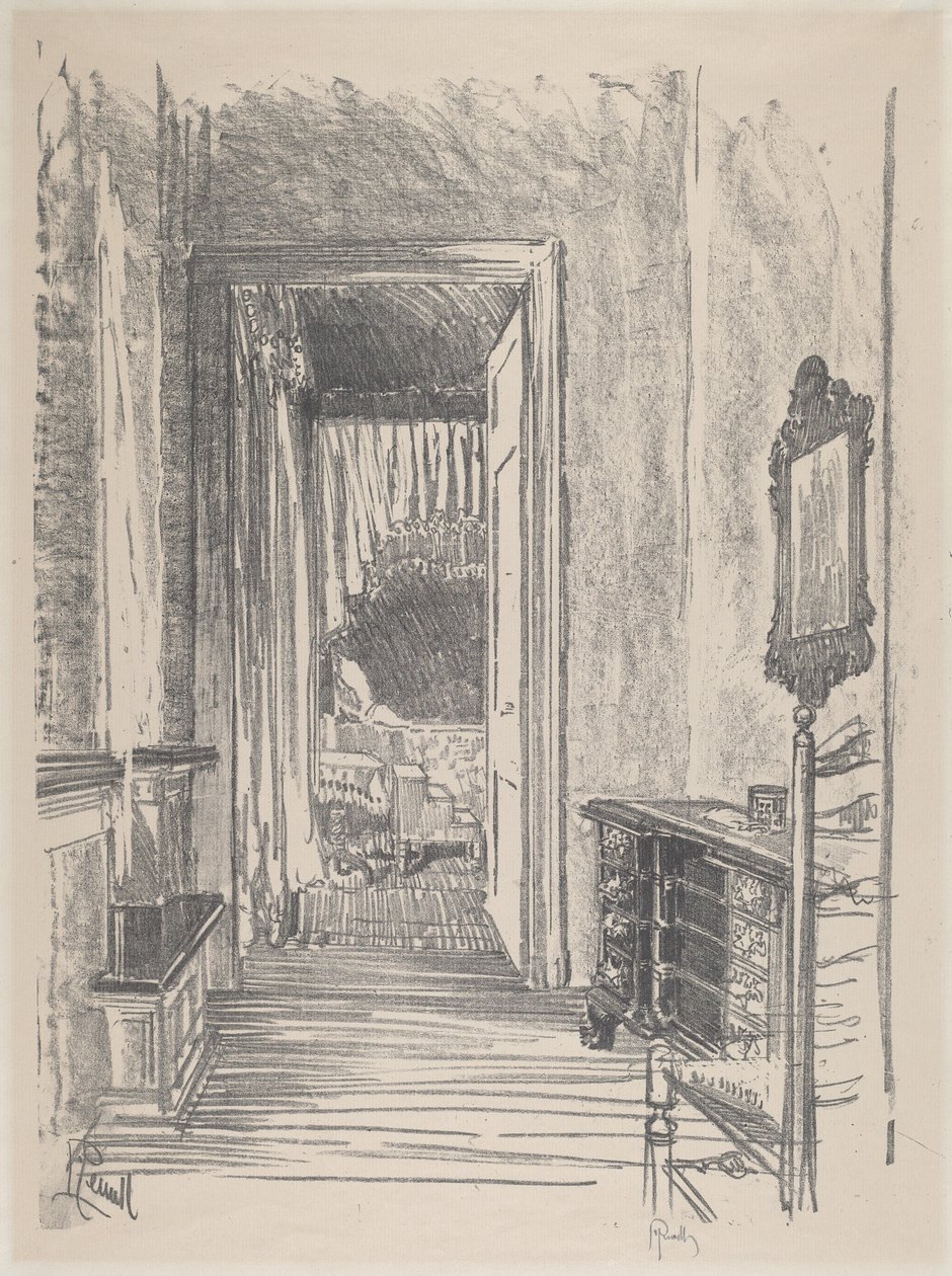 Folyosó a hálószobába, Stenton, 1912. alkotó: Joseph Pennell