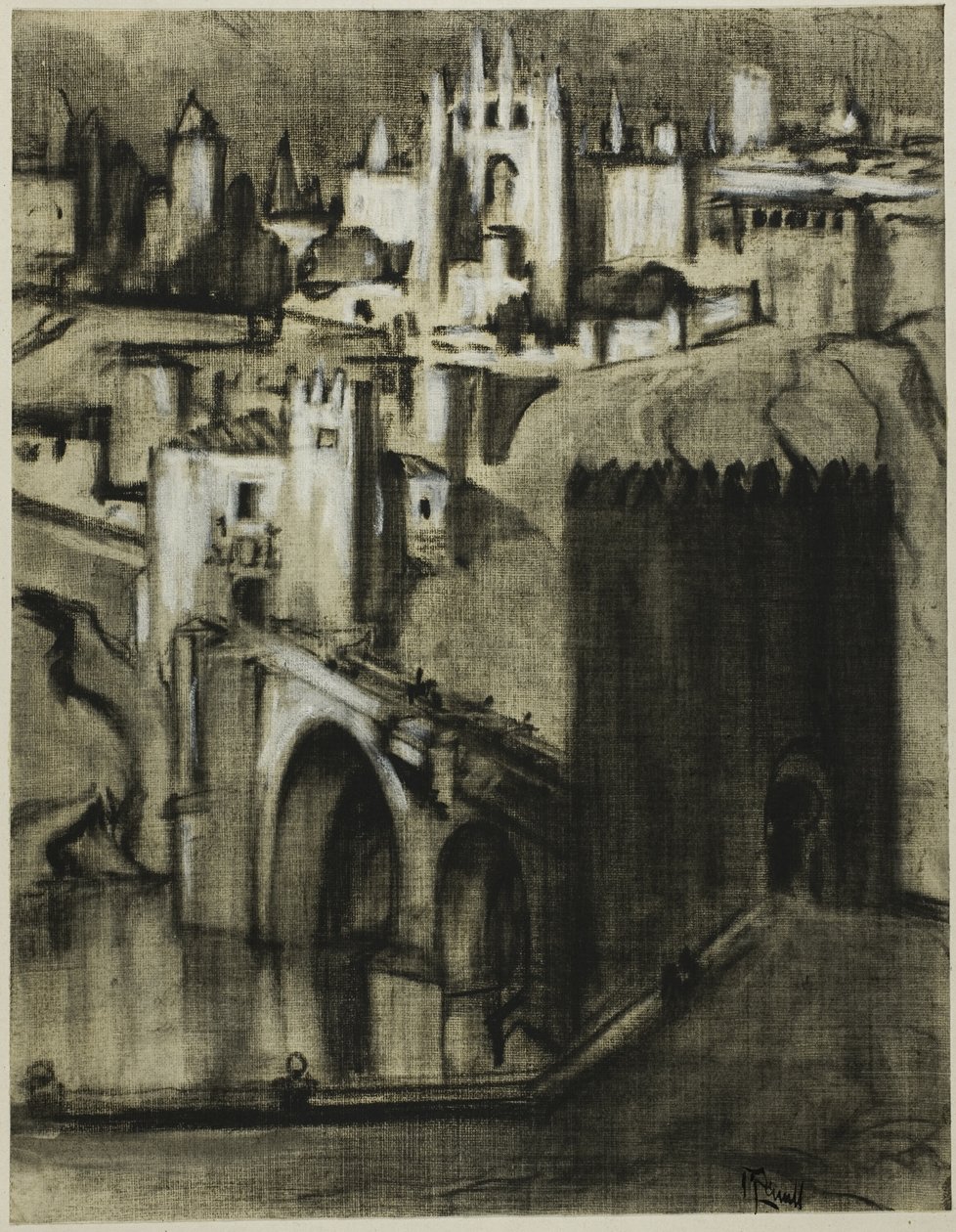 Ez a paloták sávjai a lejtő köré terraszoltak, Toledo alkotó: Joseph Pennell