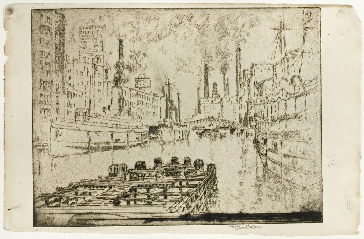 Lake Steamers, Chicago alkotó: Joseph Pennell