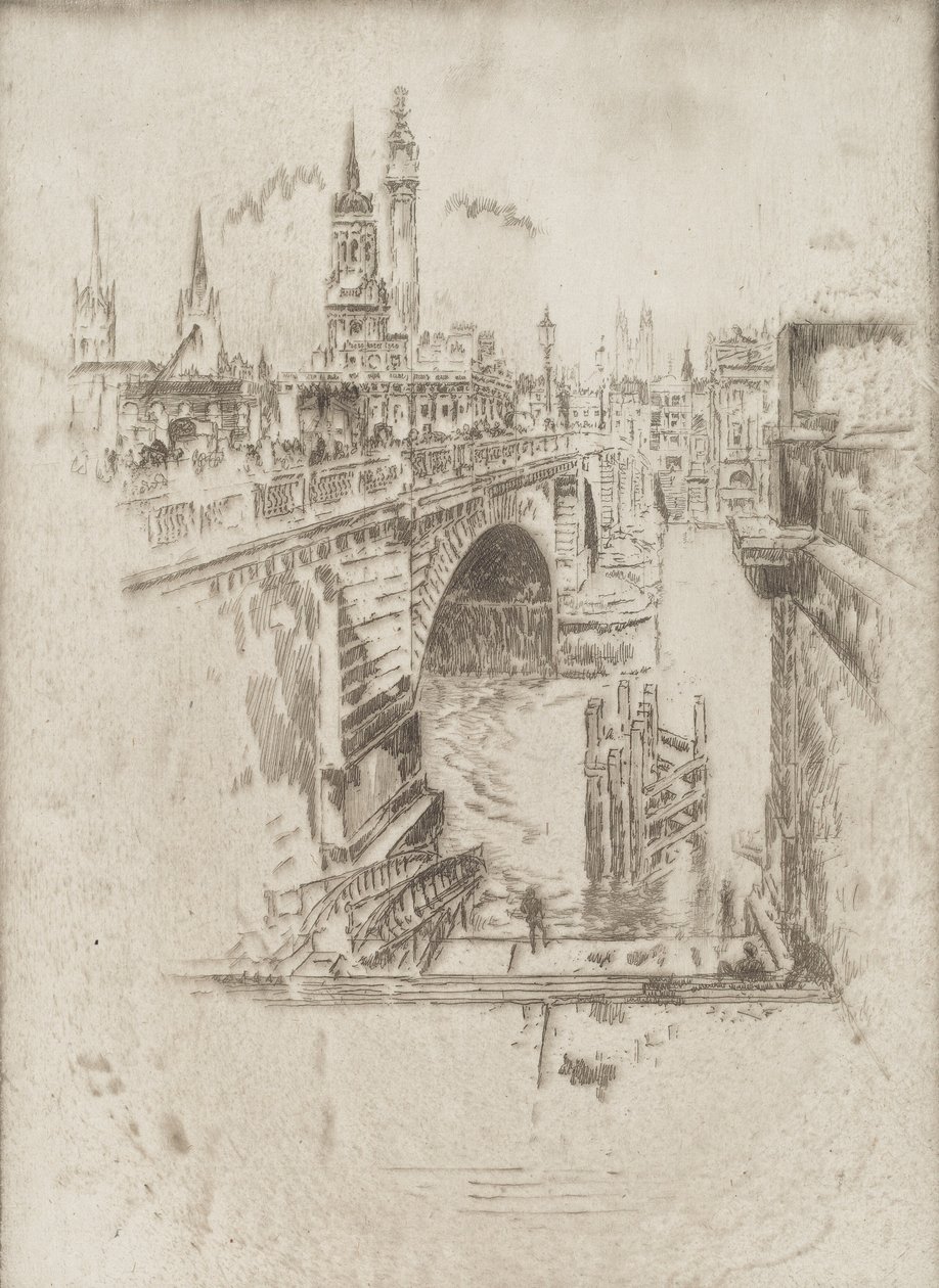 London Bridge Stairs, 1903. alkotó: Joseph Pennell