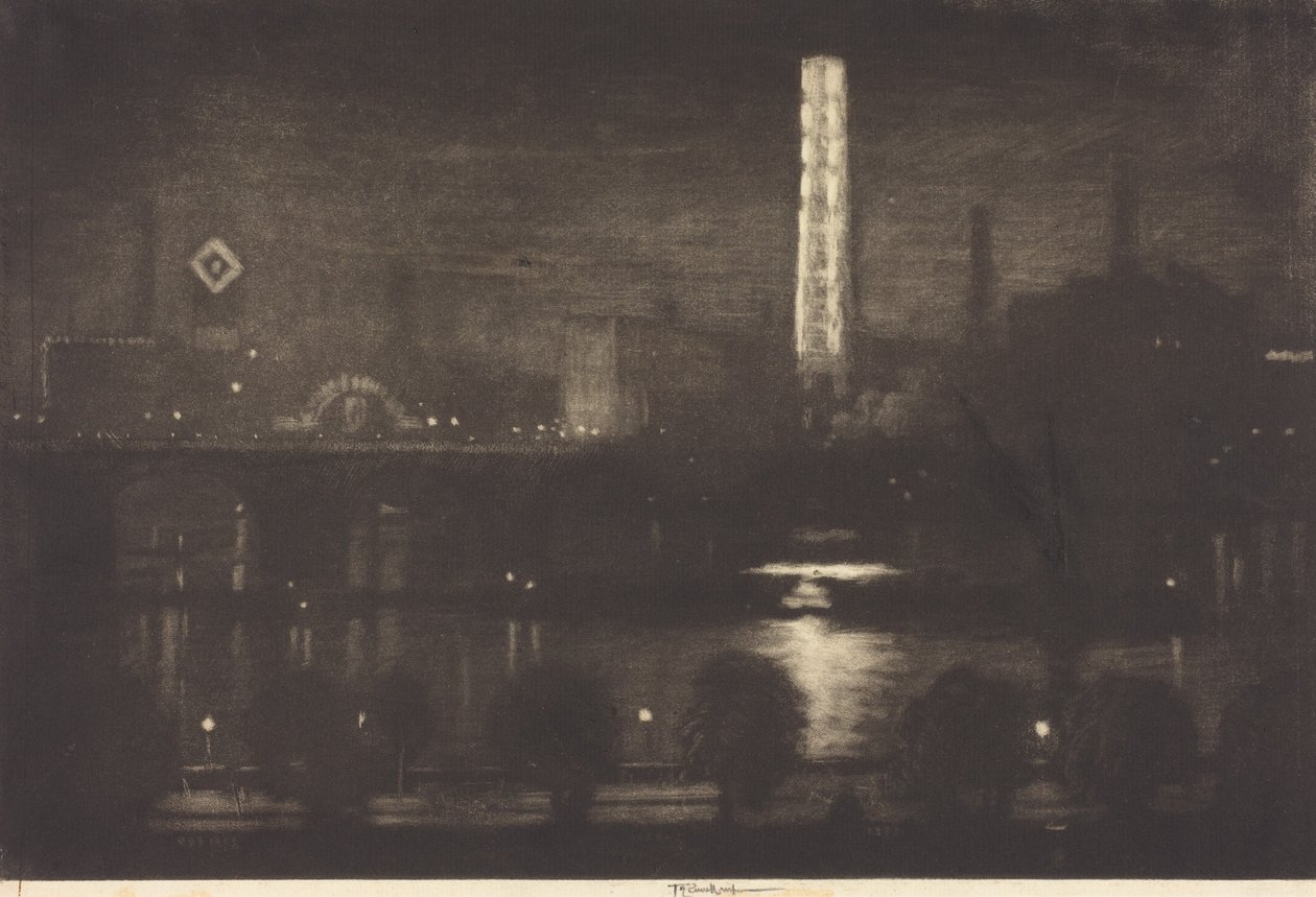 Londoni éjszaka, whisky és tea alkotó: Joseph Pennell