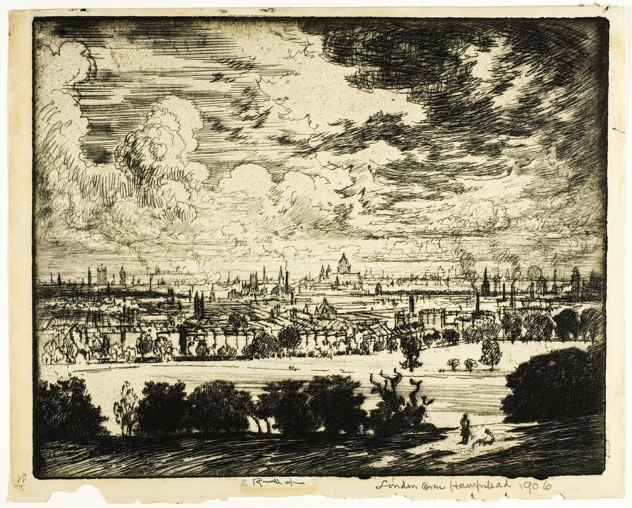 London Hampstead felett alkotó: Joseph Pennell
