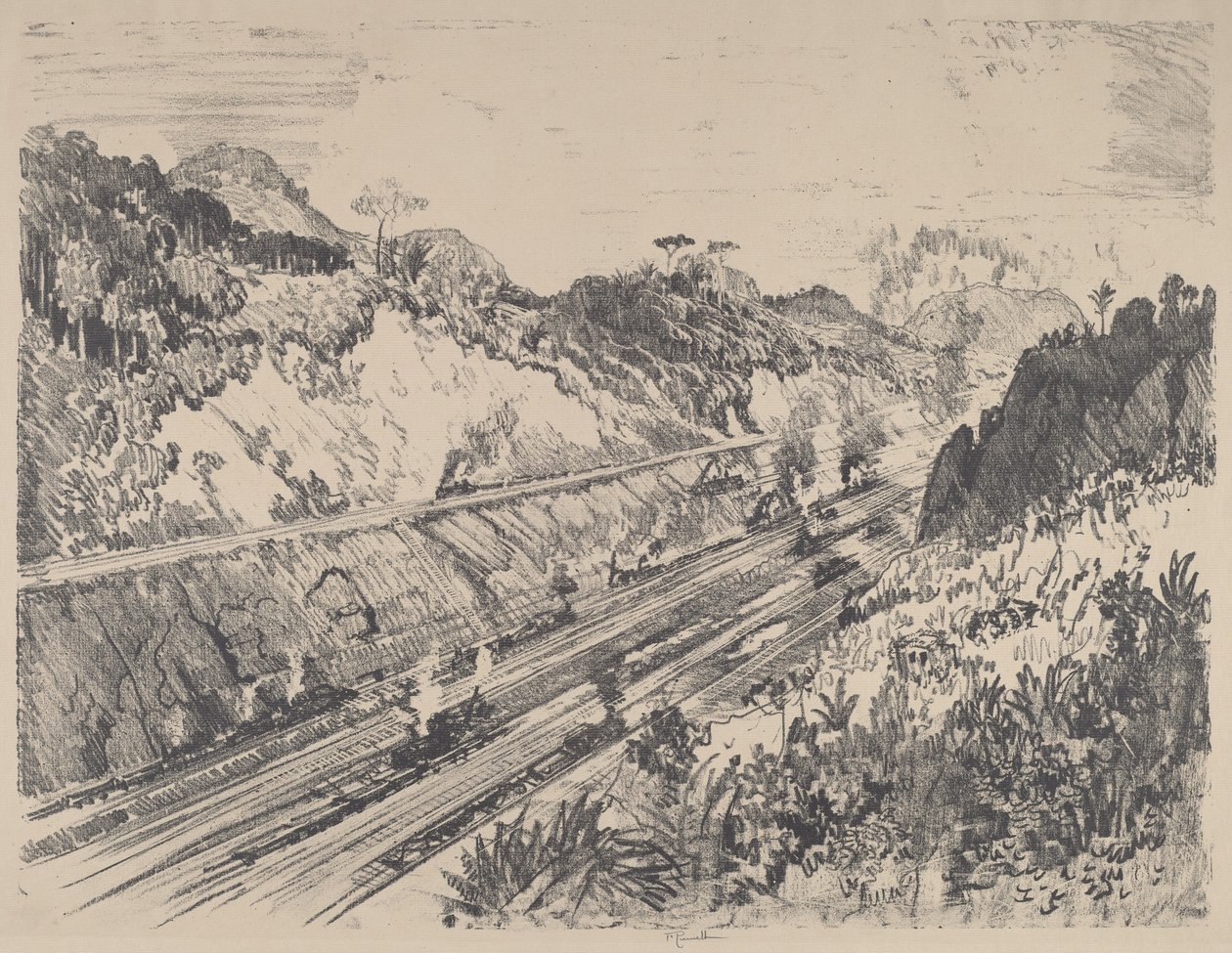 Keresi a vágást Bas Obispoból, 1912. alkotó: Joseph Pennell