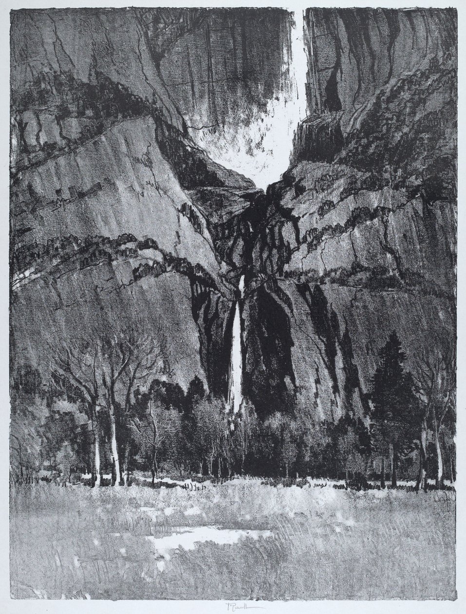 Lower Falls, Yosemite alkotó: Joseph Pennell