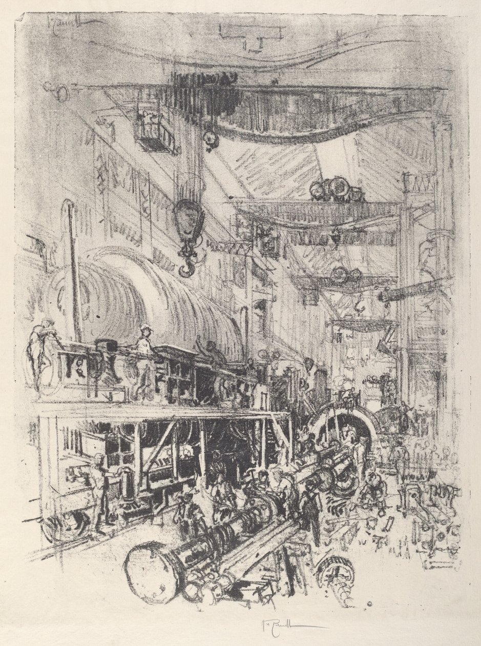 Turbinás motor készítése alkotó: Joseph Pennell