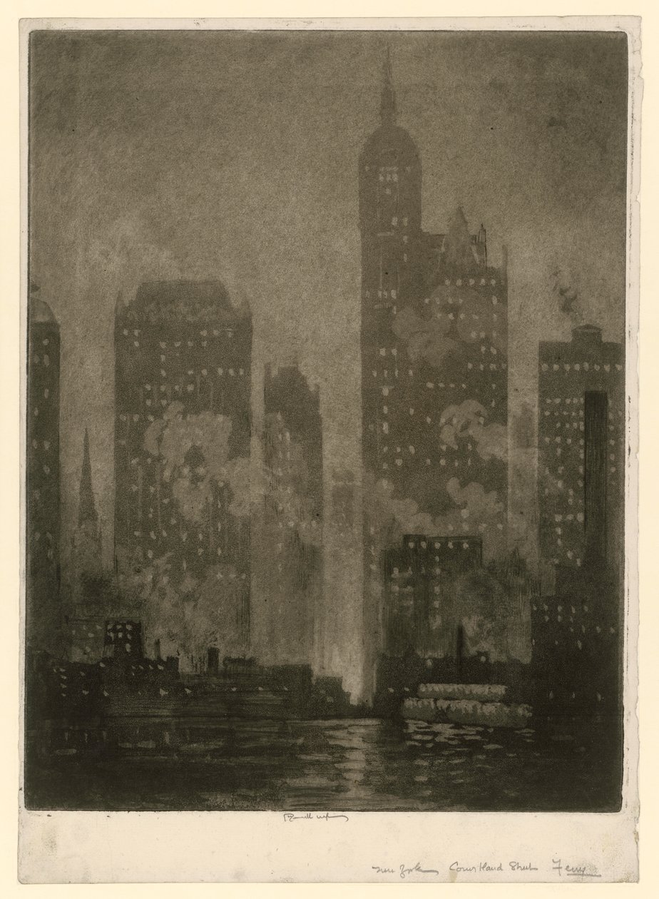 New York. Courtland Street-i komp alkotó: Joseph Pennell