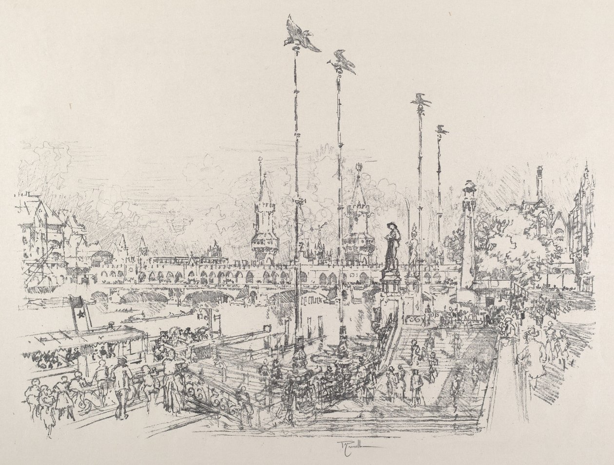 Oberbaum híd, Berlin alkotó: Joseph Pennell