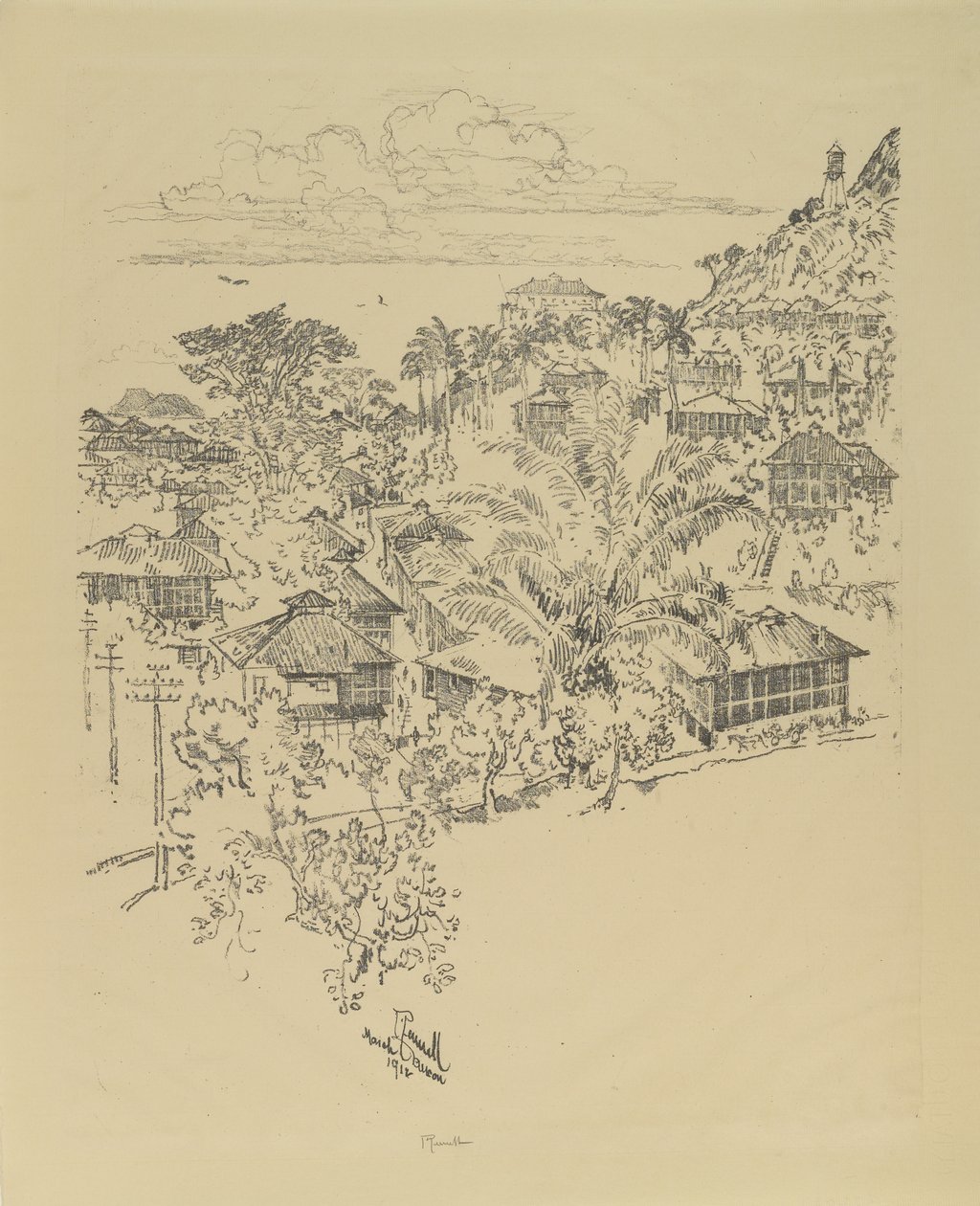 Hivatalos Ancon. Igazgatási épületek, 1912 alkotó: Joseph Pennell