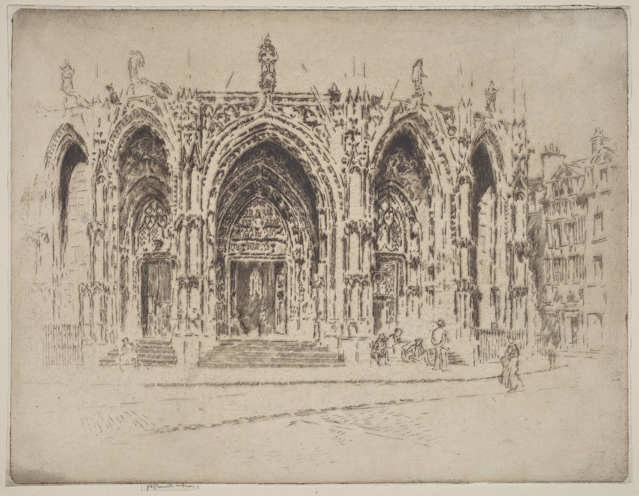 A roueni Saint-Maclou templom előcsarnoka alkotó: Joseph Pennell