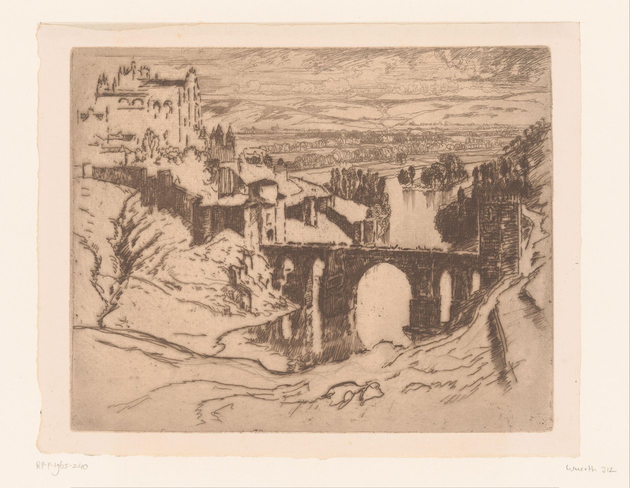 Alcantara híd Toledóban Szent Márton híd, Toledo alkotó: Joseph Pennell