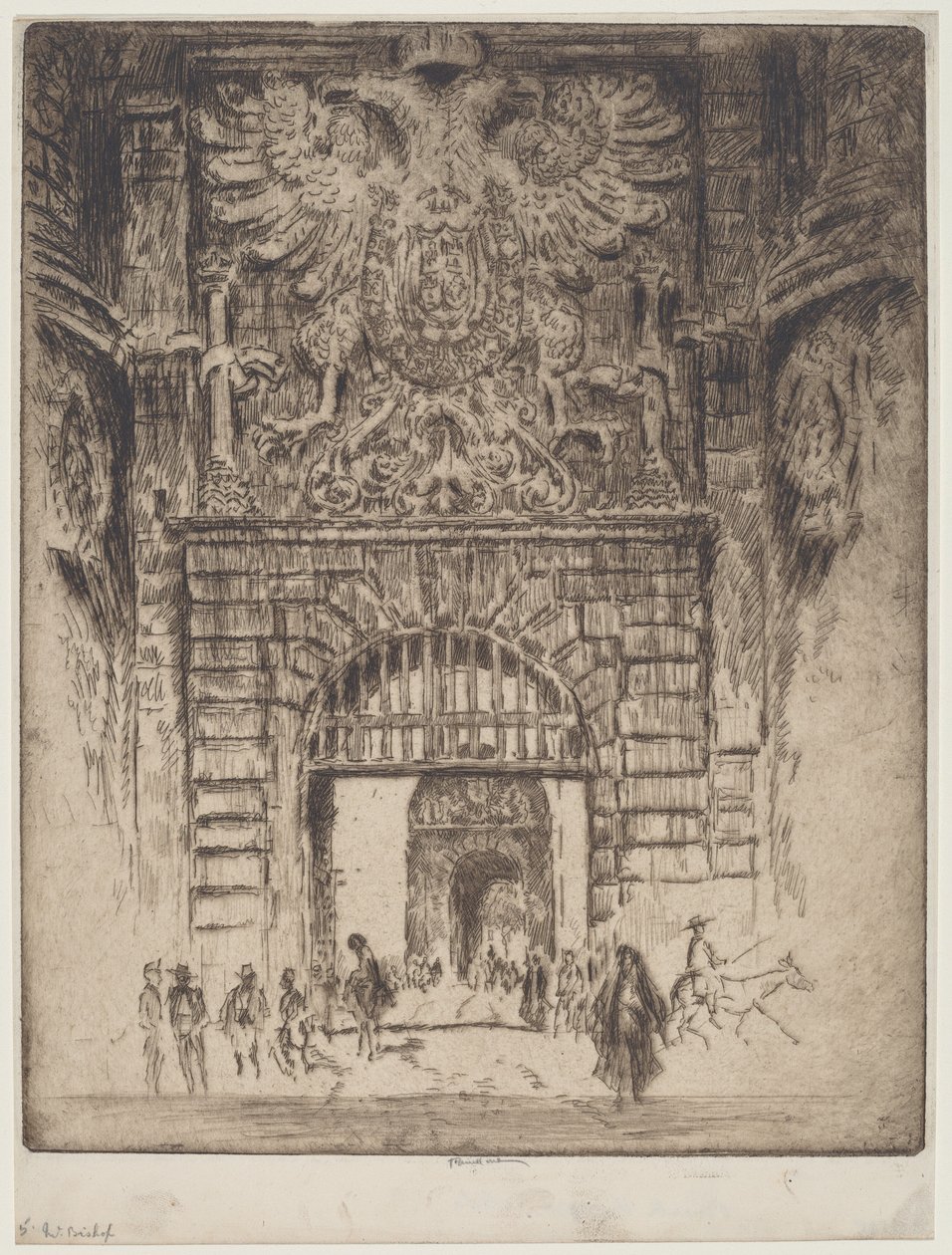 Puerta Bisagra, Madrid kapuja, Toledo alkotó: Joseph Pennell