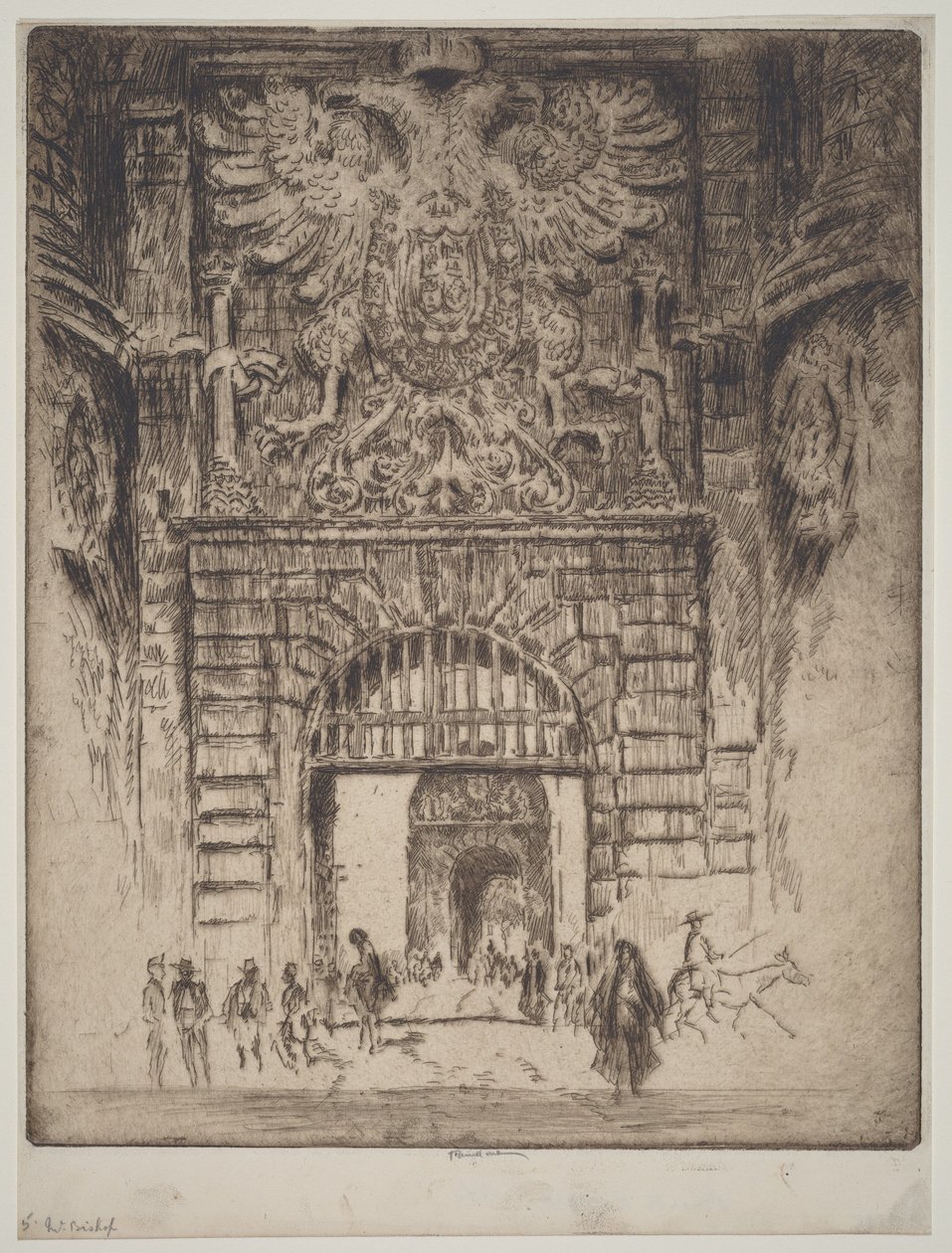 Puerta de Bisagra, Madridi kapu, Toledo alkotó: Joseph Pennell