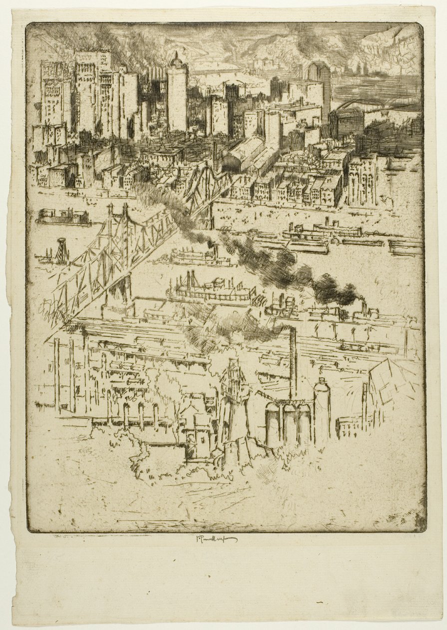 Vasútállomás, Pittsburgh alkotó: Joseph Pennell