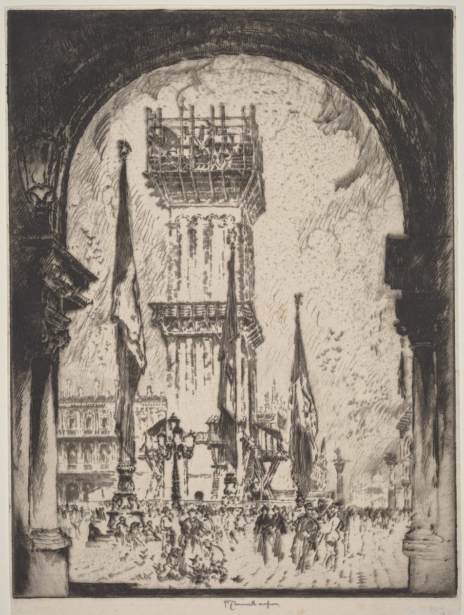 A Campanile újjáépítése, Velence, I. szám alkotó: Joseph Pennell