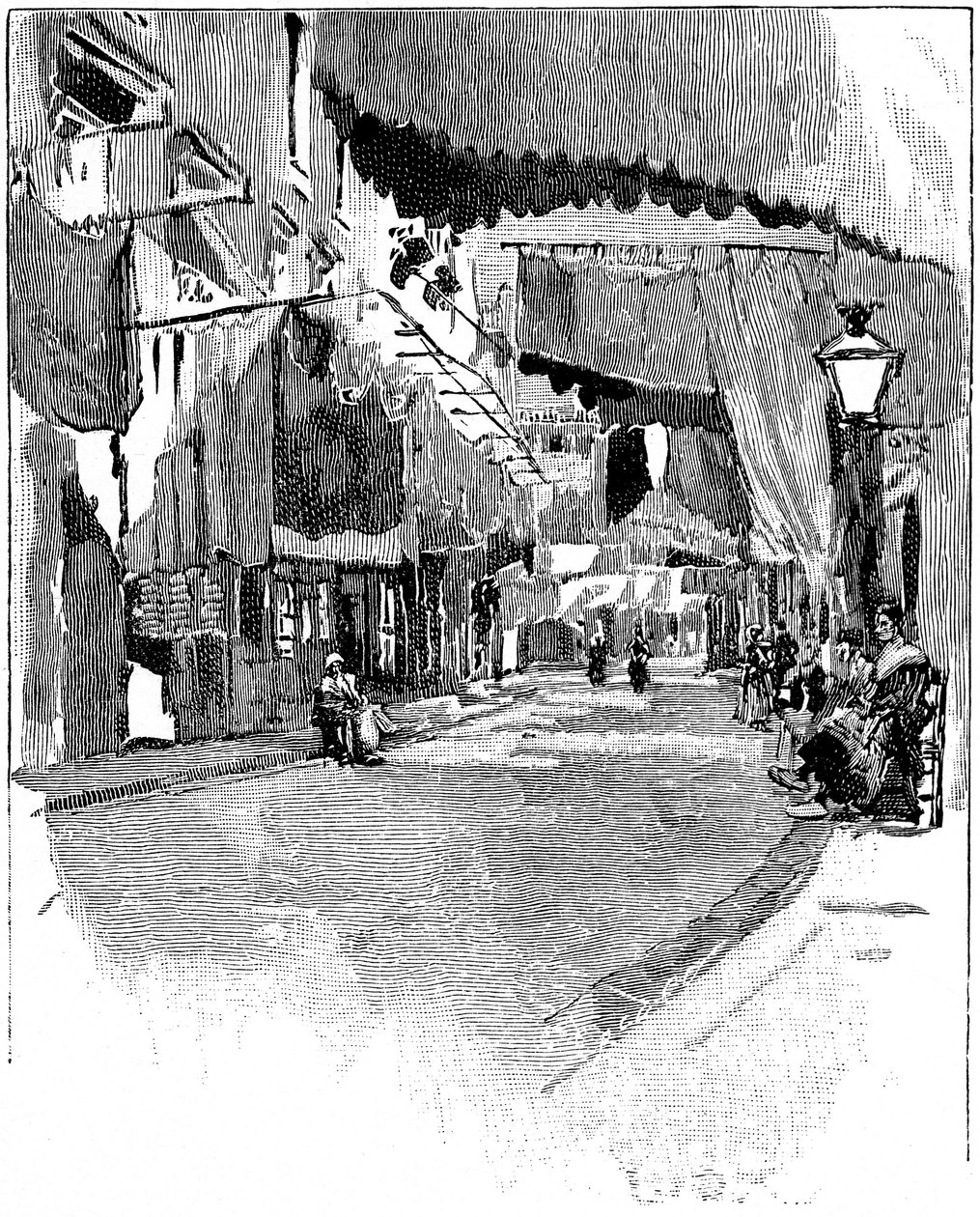 Rue de Beaucaire. Joseph Pennell metszete 1888 alkotó: Joseph Pennell